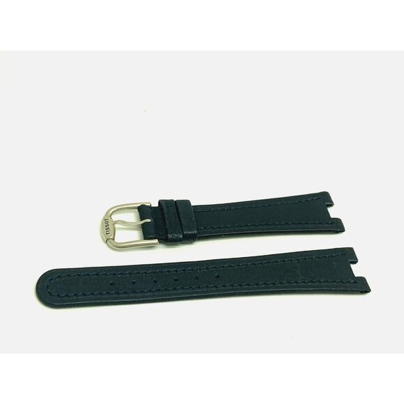 Tissot Watch Replacement Band Blue Leather 16mm Notched Strap Silver Steel Clasp